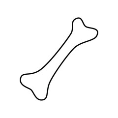 Bone outline is black. Vector drawing.