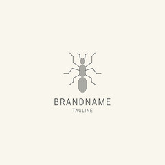Ant line logo design template