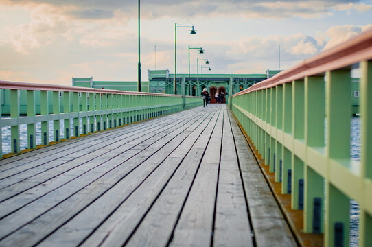 Bridge to cold bath house in Malmo, Sweden
