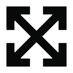 Obraz premium Four black arrows pointing from the center. Arrows in four directions web UI design vector icon. Resize, expand, enlarge or maximize concept icon. All 4 directions navigation destination pointers.