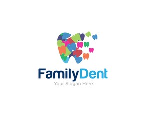 spread dent for medical service logo and clinic or research dent logo