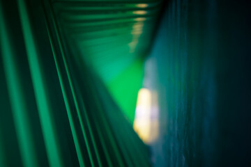 Abstract triangular green spiral in the park