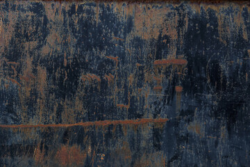 Fragment of old rusty metal surface. Textured background.