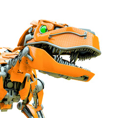 Fototapeta na wymiar velociraptor robot profile id picture