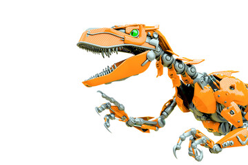 velociraptor robot doing a fast run close up