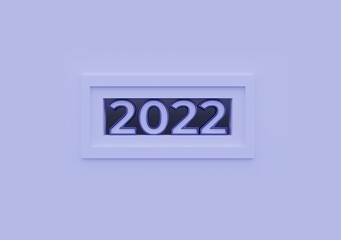 Happy New Year 2022 on light Blue background. 3D rendering post design.