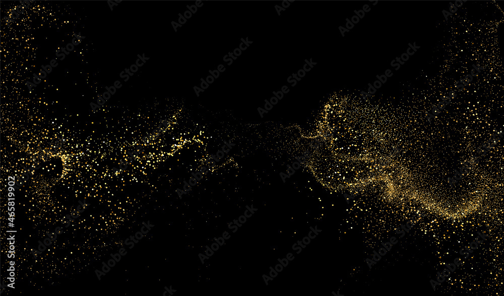 Aufkleber Abstract Gold design element with glitter effect on dark background for greeting card and disqount voucher.