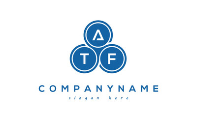 ATF three letters creative circle logo design with blue - obrazy, fototapety, plakaty