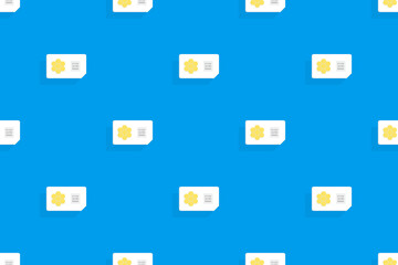 Fototapeta premium Background on the theme of mobile communications and the Internet. Seamless pattern from sim cards.