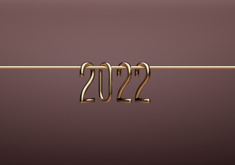 Happy New Year 2022 with the golden big number. 
