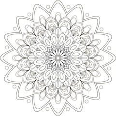 Coloring Space Round Ornament. mandala coloring page