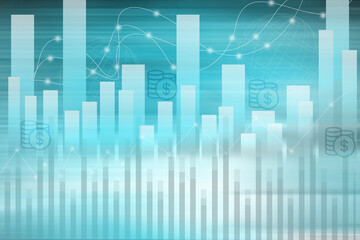 2d illustration futuristic business background pattern graph concept
