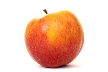 red and yellow apple on a white background