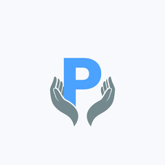 Fototapeta na wymiar p letter logo, medical logo, minimal letter logo 