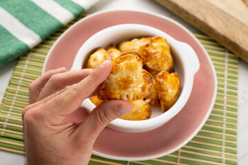 Argentinian heart-shaped dumplings stuffed with beef.
