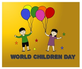 Children's day vector design. world children's day logo. vector design illustration.