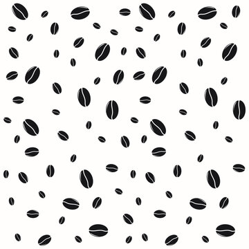 Simple coffee bean pattern illustration in roasted black color