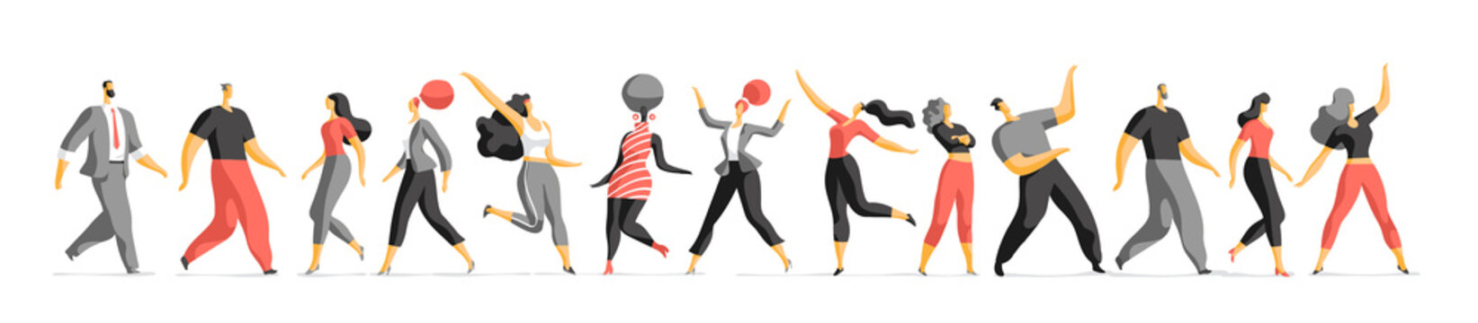 Collezione di personaggi maschili e femminili per l'animazione dei personaggi