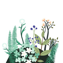 flower tropical forest. isolated on white background. symbols of nature, for graphic design