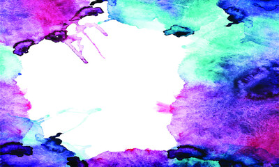 Corners design of butter color hand paint. ButterColor's Composition for Scrapbook Elements with Empty Space for Text Messages.