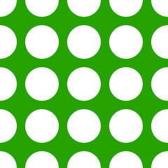 Green seamless pattern with white circles.
