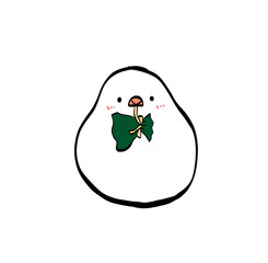 Java sparrow with present