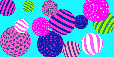 Retro 3d illustration abstract balls, great design for any purposes.  Modern poster for cover design.  Vector technology background.  Abstract bright wallpaper. 3d geometric shape  illustration.