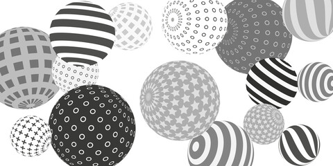 Retro 3d illustration abstract balls, great design for any purposes.  Modern cover concept. Vector technology background.  Background wall design.