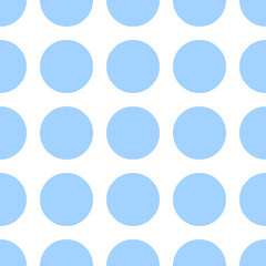 White seamless pattern with blue circles.