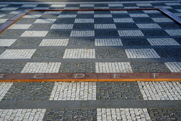 huge chessboard on the ground
