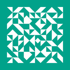 Green cover or card design. Geometric vector illustration.