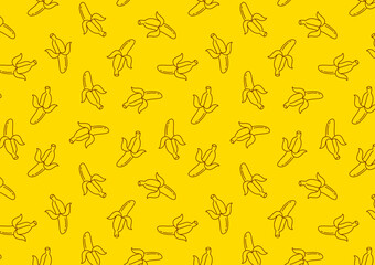 Banana pattern wallpaper. Banana vector. free space for text. copy space.