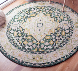 Modern multicolour rounded living area floor rugs interior rug texture design.