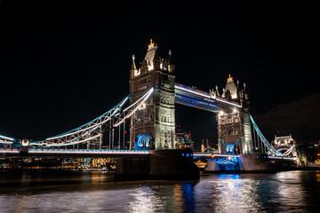 London Tower Bridge at Night. One of London's most famous bridges and must-see landmarks in London.