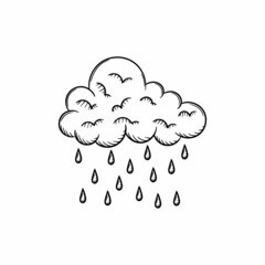 Rain illustration hand drawn isolated design