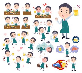 お酒に関するスーパーマーケット店員男性のセット