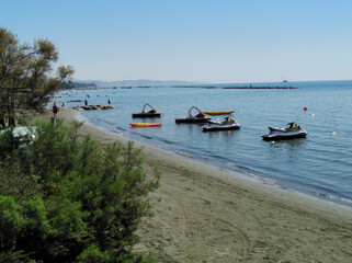 Obraz premium The beautiful Limassol Enaerios Beach Limassol in Cyprus 