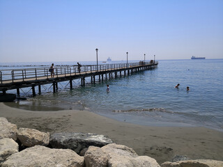 Fototapeta na wymiar The beautiful Limassol Enaerios Beach Limassol in Cyprus 