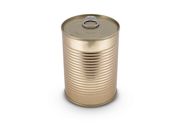 Tin can isolated on white background 