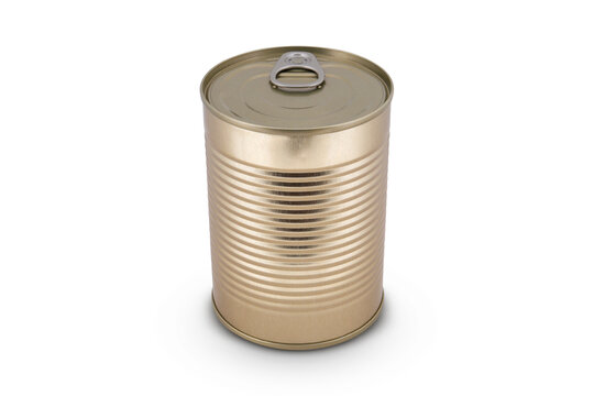 Tin can isolated on white background 