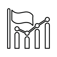 Success, initial, growth line icon. Outline vector.