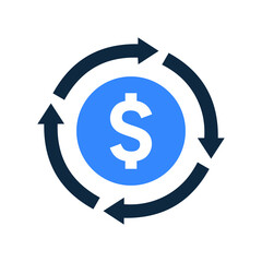 Investment, on, return, money, worth icon. Simple flat design concept.