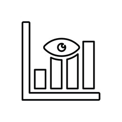 Market, vision, analysis, analytic, growth, zoom line icon. Outline vector.