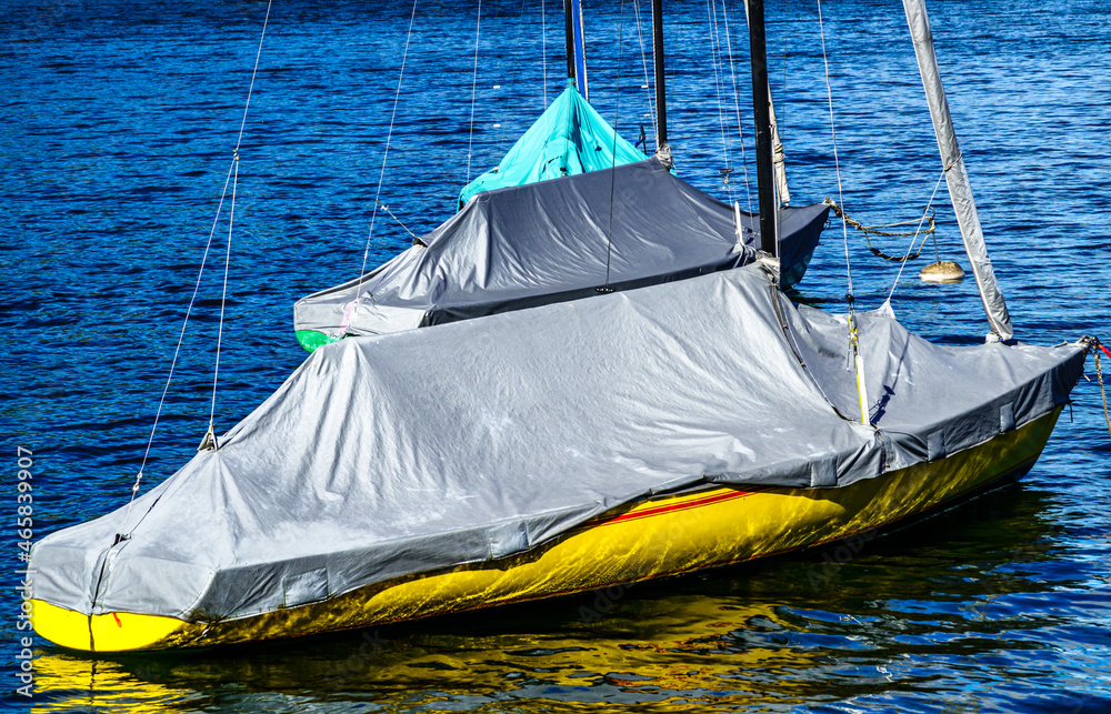 Sticker boat at a lake