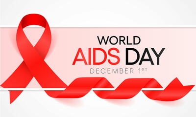 World AIDS day is observed every year on December 1st, This day brings attention to the growing number of people living long and full lives with HIV and to their health and social needs. Vector art - obrazy, fototapety, plakaty