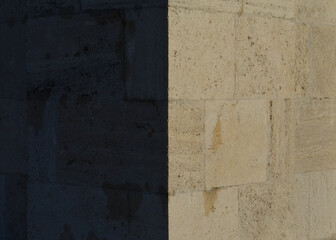 Stone background with sharp edges and shadow