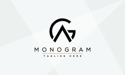 AG GA abstract vector logo monogram - obrazy, fototapety, plakaty