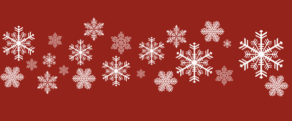 Beautiful red Christmas background with snowflake