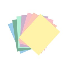 Origami colorful paper. Stack of colored paper. Vector illustration. Stack of Notepad. Top view paper.