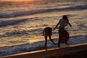 people on the beach